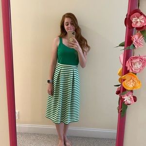 Charming Charlie Green Striped Dress